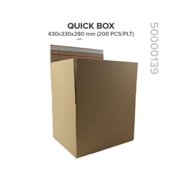 Quick box con nastro adesivo 430x330x280/235/195/170