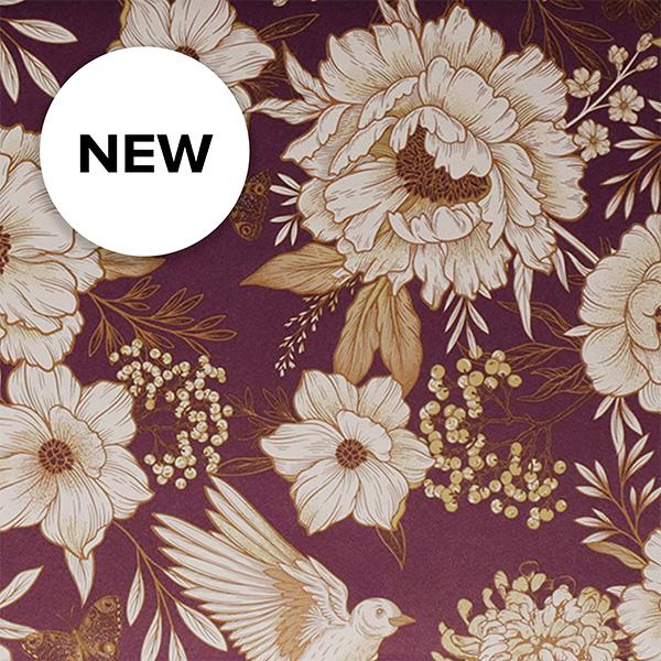 Carta regalo 3697 Purple Winterbloom, 55cm x 100m