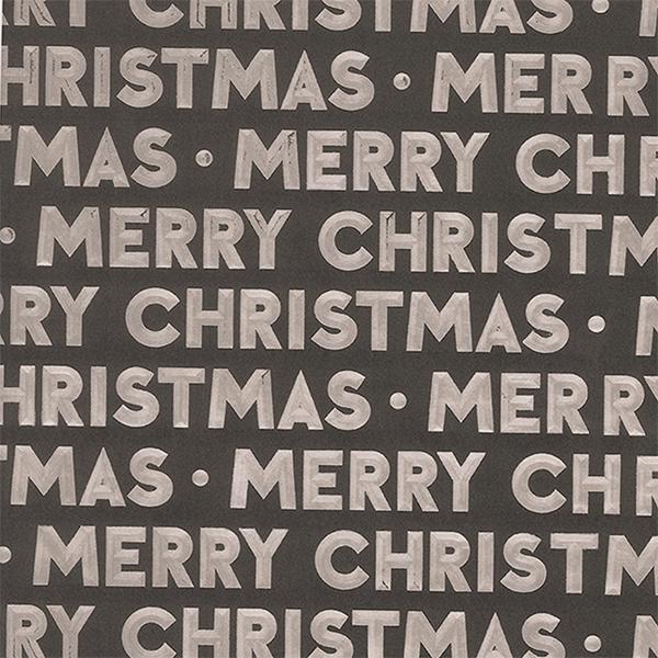 Carta regalo 6409 Grey Merry Christmas 3D 55 cm x 120m