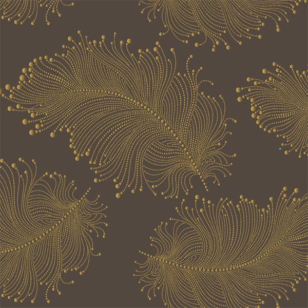 Julepapir 6442 Brown Gold Feather