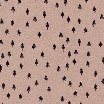 Carta regalo di Natale 6520 Small Christmas trees Coffee 55 cm x 100m