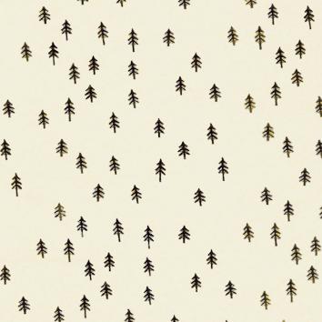 Carta regalo di Natale 6521 Small Christmas trees Beige 55 cm x 100m