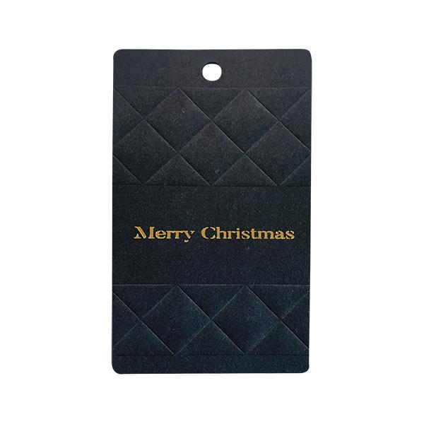 Cartellino Merry Christmas 3D Black 90 pz