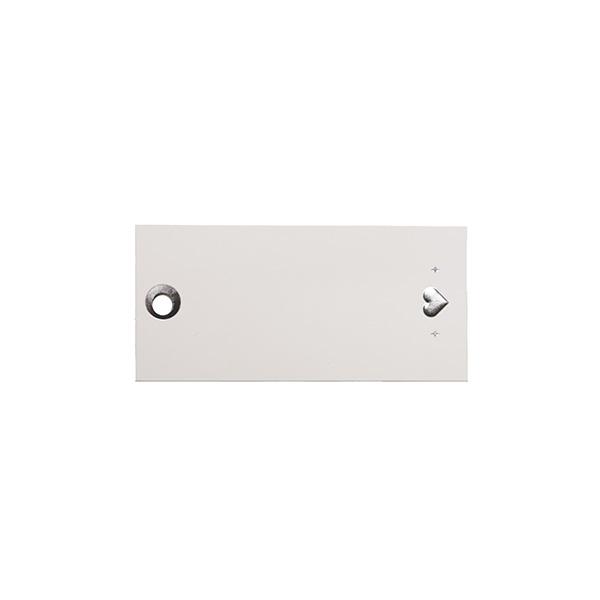 Cartellino 40x85mm bianco con stampa a caldo argento - 90pezzi