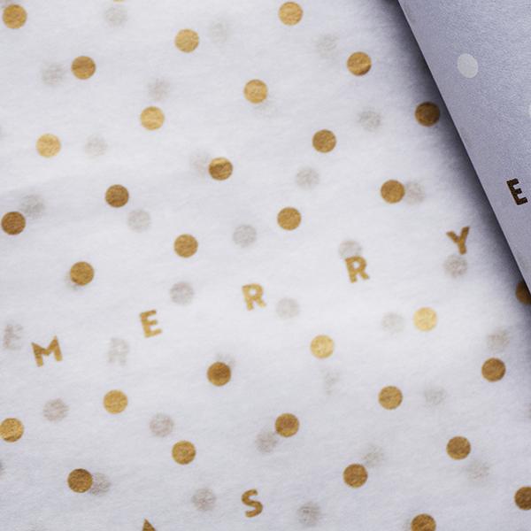 Carta velina White/Gold DOT Merry Christmas 50x75cm