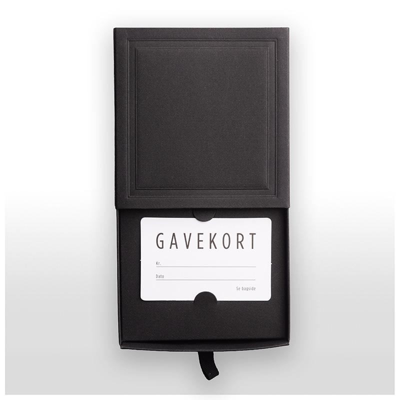 Porta buono regalo nero con cassetto e con bordo 110x110x30mm