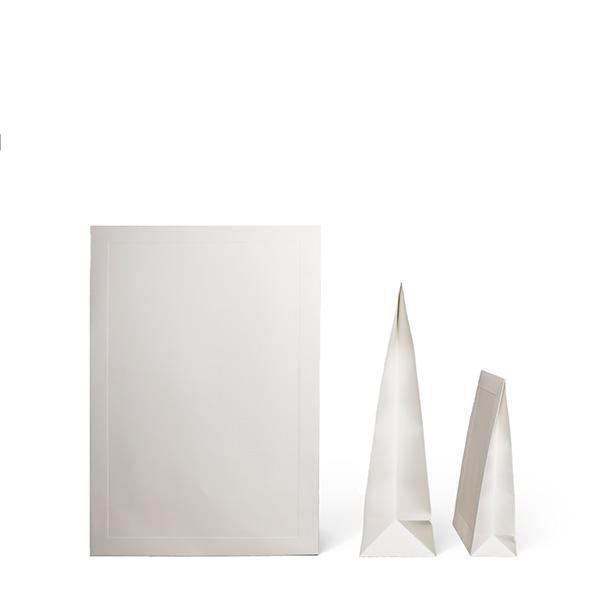 Busta regalo bianca con cornice 160x60x230+60mm
