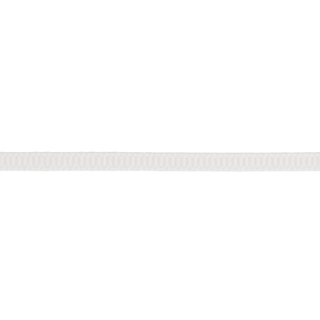 Ribbet silkebånd, White, 3 mm