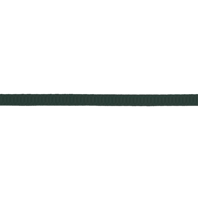 Ribbet silkebånd, Dark Green, 3 mm