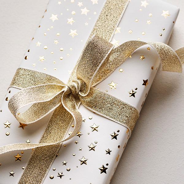 Nastro regalo oro glitterato 18 mm x 90M