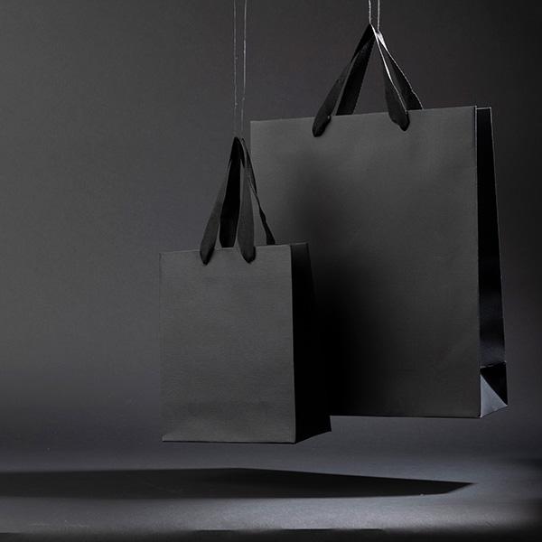 Luxury bag kraft nero 19x9x24